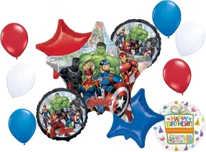 Supplies 12pc reorient powerfully glimmer shrubby moody tension Balloon Bouquet Decorations Avengers Powers Unite Birthday Party 