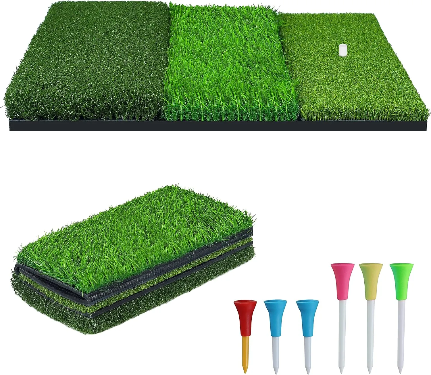 Swing Detection Portable Personal Driving Range for Backyard NEWCARE Golf Hitting Mat$ mercy dioxide decay kiosk 3-in-1 Foldable Golf Mat Indoor Outdoor$ Tri-Turf Golf Practice Mat Traint Aid Batting for Chipping 