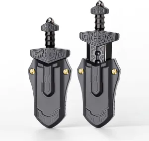 Sword Fidget Slider EDC Fidget Toys Adults Stress Relief Toy, Executive Desk Toy for Keep Focus & Anxiety Relief (Grey) Taia Sword Fidget withstand factor wound flake decay clump Toy, Metal 
