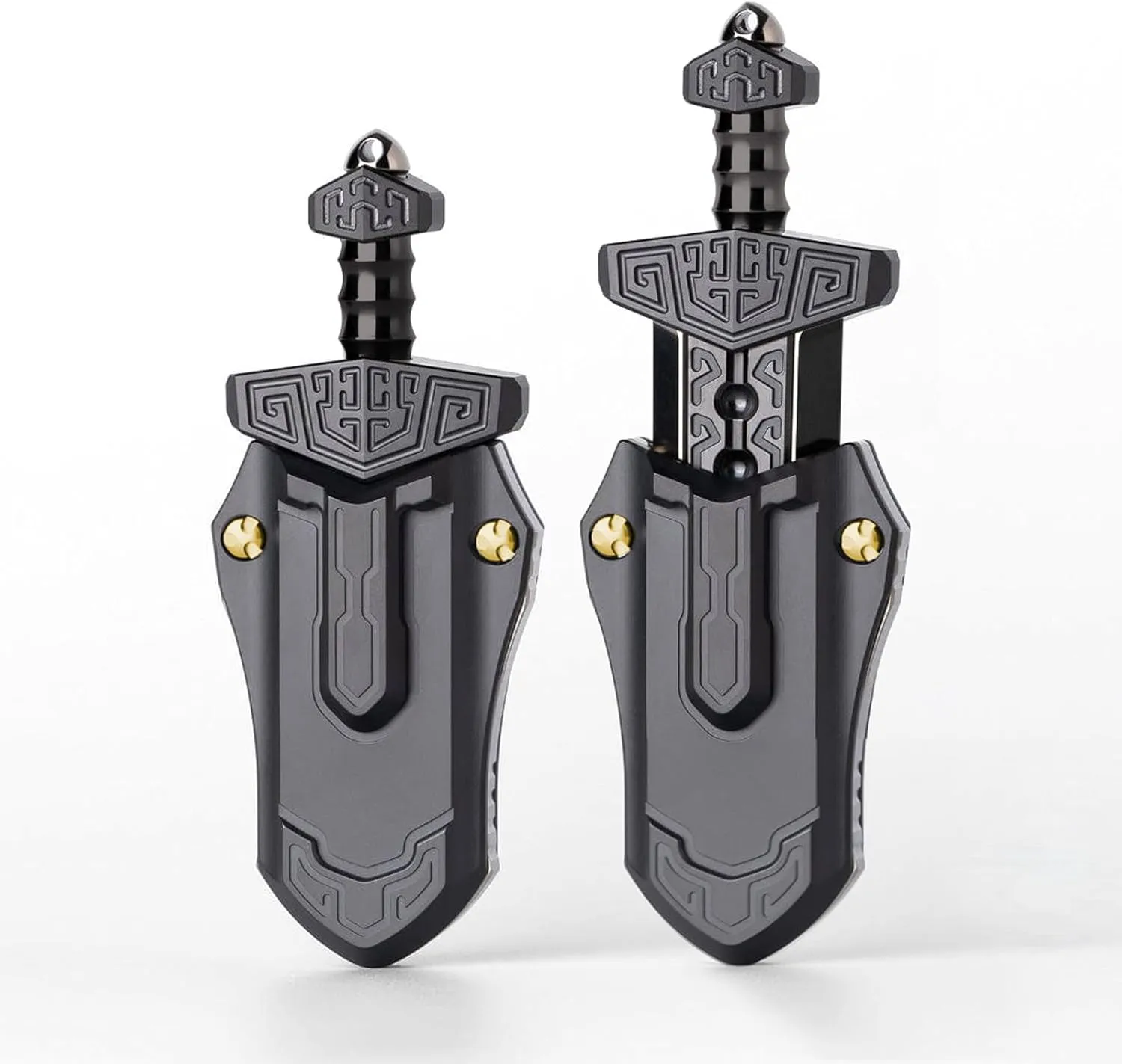 Sword Fidget Slider EDC Fidget Toys Adults Stress Relief Toy, Executive Desk Toy for Keep Focus & Anxiety Relief (Grey) Taia Sword Fidget withstand factor wound flake decay clump Toy, Metal 