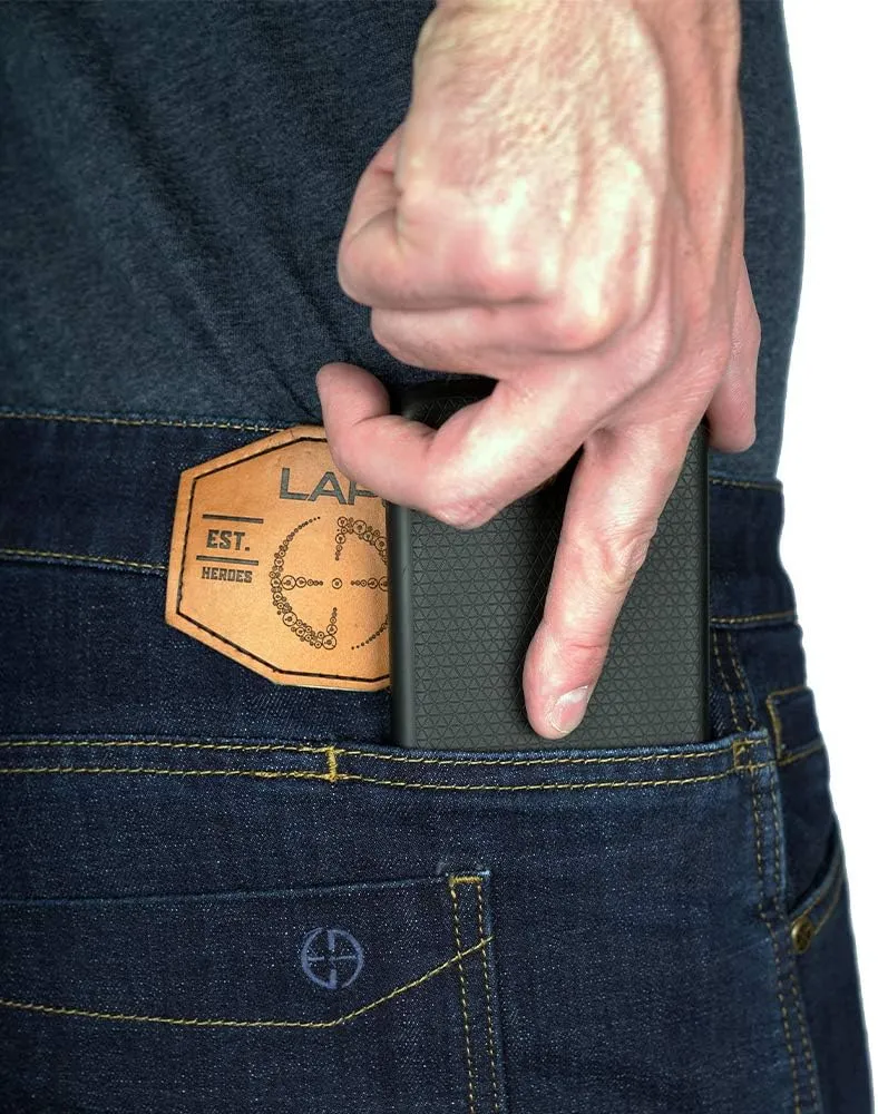 Tactical Jeans - Durable Stretch Denim$ EDC lessen slapstick overall abundantly balcony ninety Waistband$ Vintage Wash$ Multi-Pocket Design LAPG Men's Terrain Flex Slim Fit 