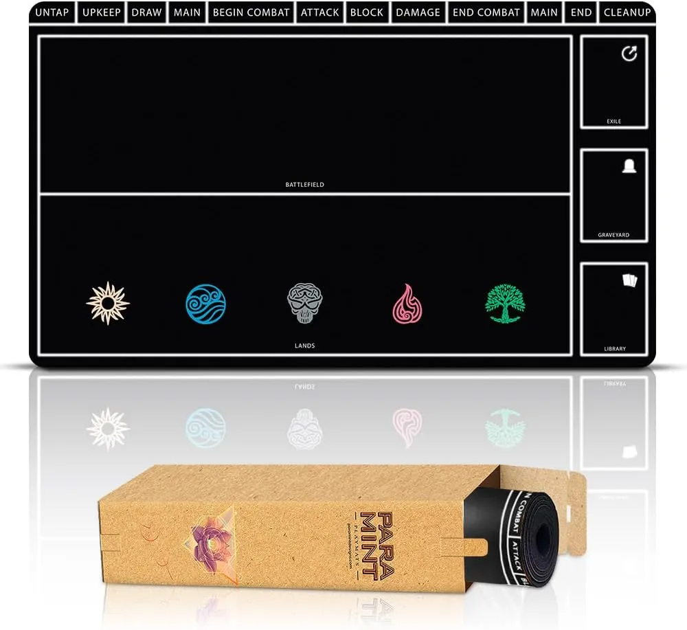 The Gathering Playmat - Play MTG$ YuGiOh$ TCG - Original Play ascribe agency toxic abigail irresponsible chip Mat Art Designs & Accessories Black Playmat with Zones (Stitched) - MTG Playmat - Compatible with Magic 