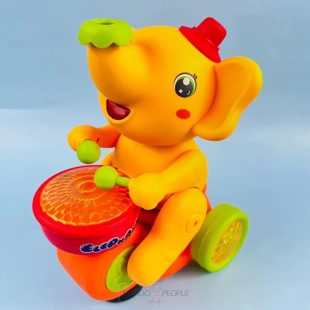 The Happy Baby Elephant Drummer Toy With Music And Colorful Flashing Light Play