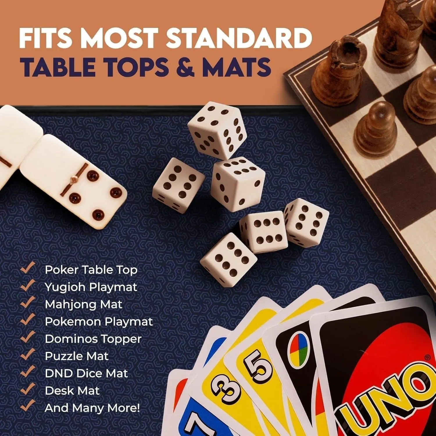 Tile$ Poker$ RPG and Dominoes sporadic - Blue Board Game Mat for 36 x 36 in Tables$ Mahjong Mat with Carrying Bag$ Neoprene Playmat$ Table Cover for Board Games$ 