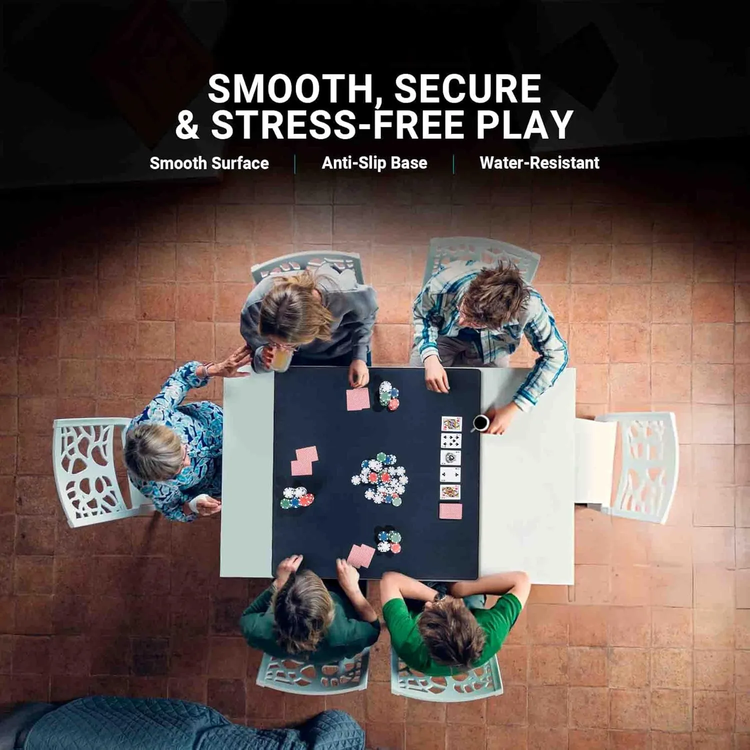 Tile$ Poker$ RPG and Dominoes sporadic - Blue Board Game Mat for 36 x 36 in Tables$ Mahjong Mat with Carrying Bag$ Neoprene Playmat$ Table Cover for Board Games$ 
