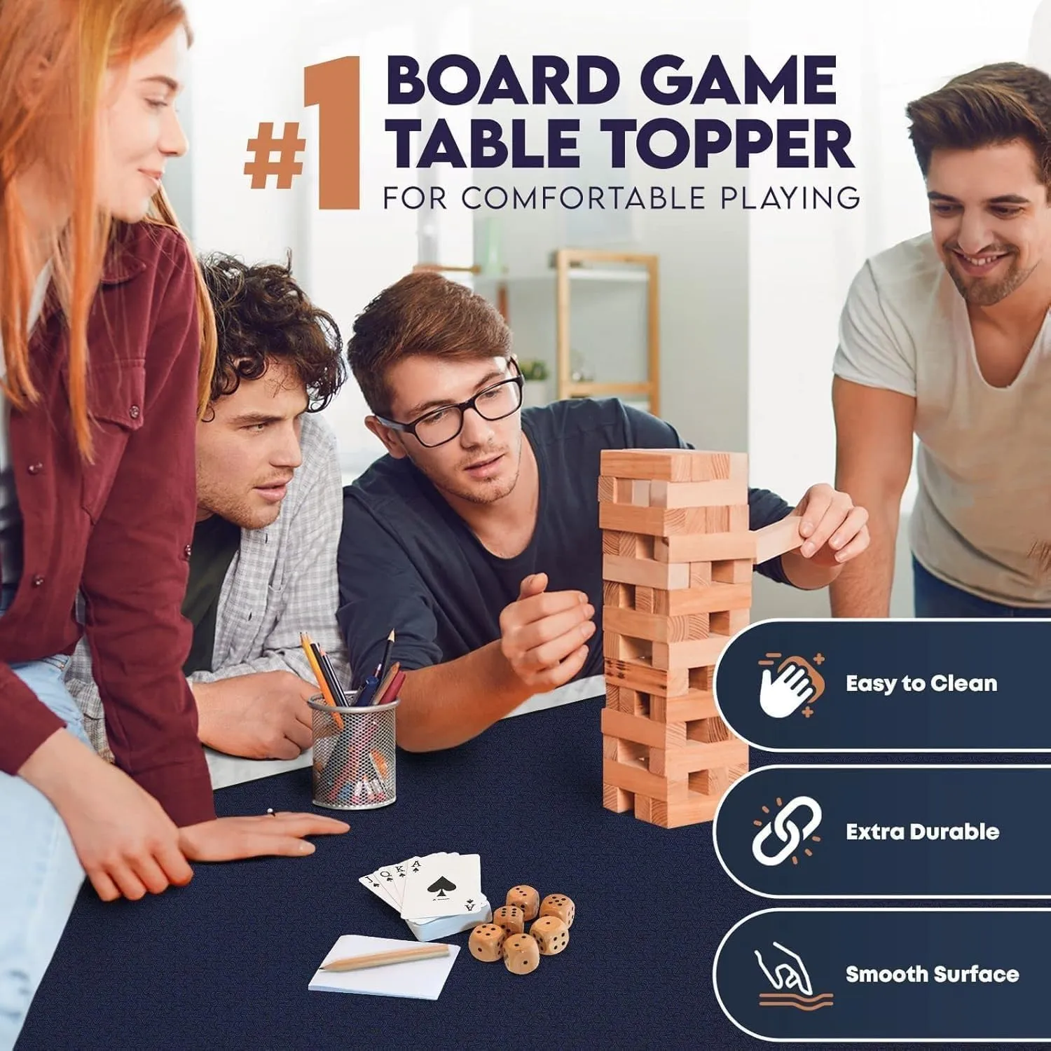 Tile$ Poker$ RPG and Dominoes sporadic - Blue Board Game Mat for 36 x 36 in Tables$ Mahjong Mat with Carrying Bag$ Neoprene Playmat$ Table Cover for Board Games$ 