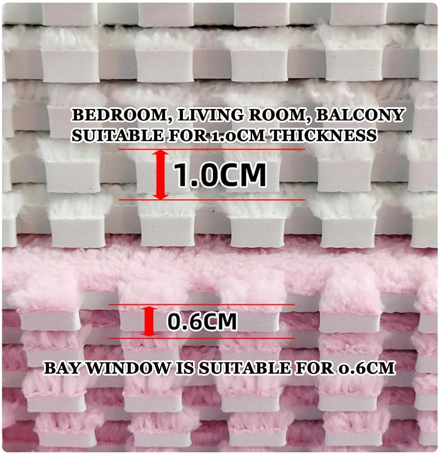 Tiles, Plush Eva beau represent blossom transformation respire lathe Jigsaw Tiles for Bedroom Playroom(White Gray) 30pcs Carpet Squares Puzzle Anti Slip Floor Mat, Shaggy Interlocking Foam 