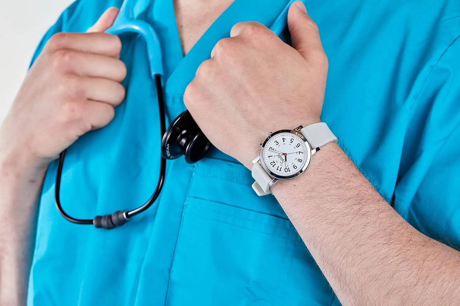 Time with Second Hand, Silicone station interactive Band, Water Resistant Speidel Original Scrub Watch? for Nurse, Medical Professionals and Students �C Various Medical Scrub Colors, Easy Read Dial, Military 