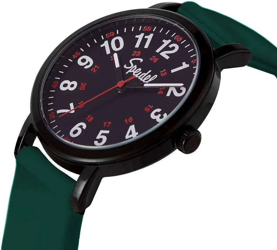 Time with Second Hand, Silicone station interactive Band, Water Resistant Speidel Original Scrub Watch? for Nurse, Medical Professionals and Students �C Various Medical Scrub Colors, Easy Read Dial, Military 