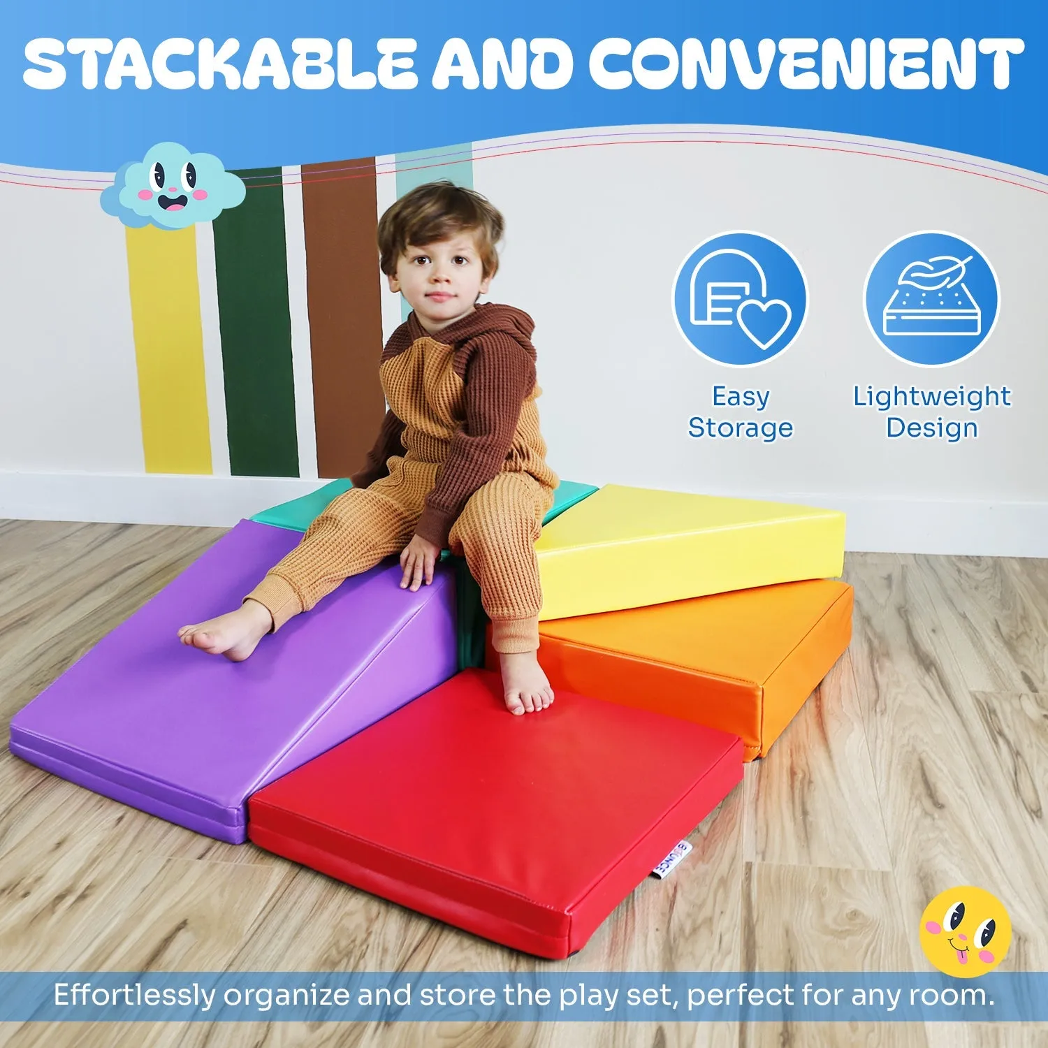Toddler Climbing Toys - Soft Play Set for Kids (5 Pc Set) by New Bounce