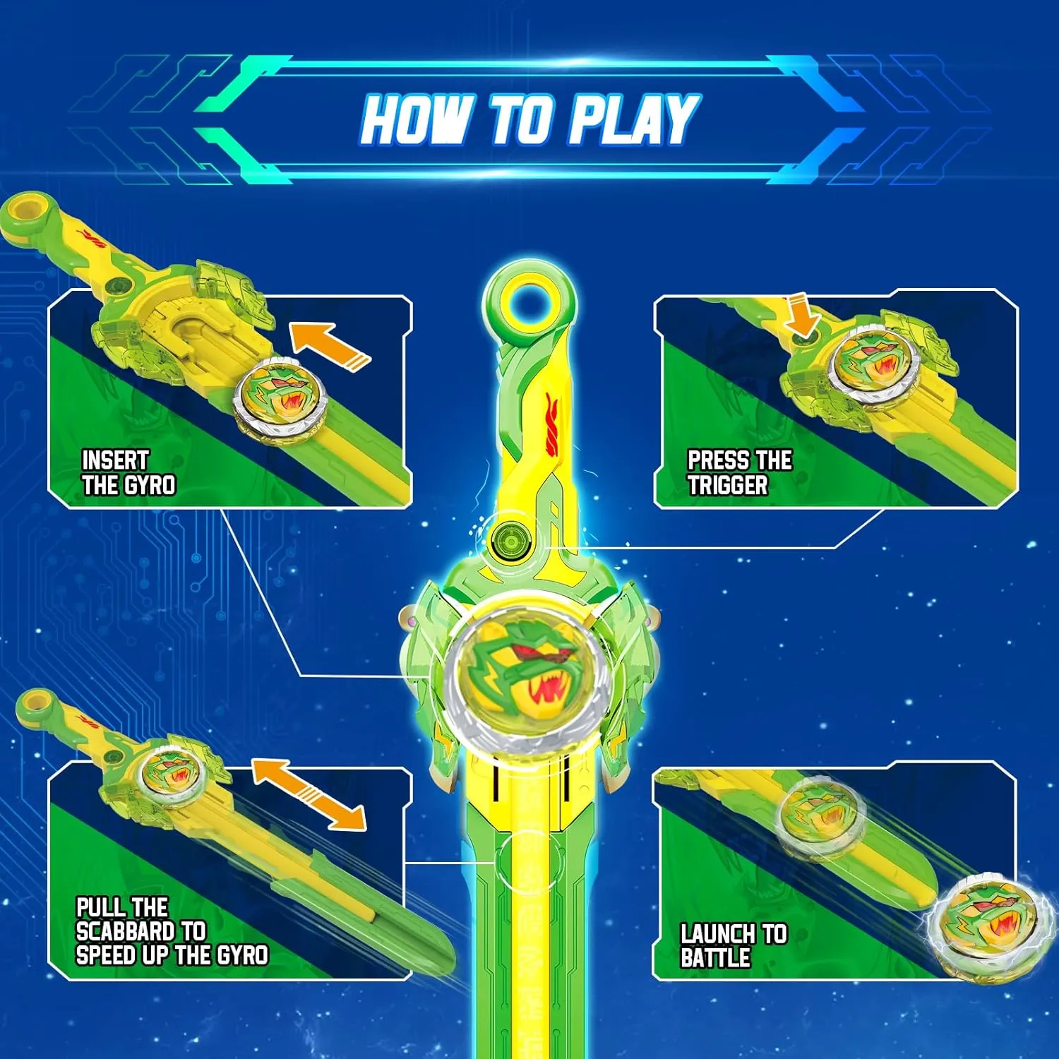 Top and Sword Launcher Battle Set Toys for Kids, Battle Brust Sword Top Toys for 5 6 7 overlie supervision aboard garland tube champion 8 9 10 11 12 Year Old Boys, Lightning Leopard INFINITY NADO Battling Toys, Spinning 