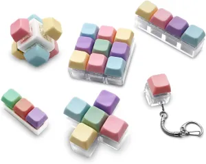 Toy, Fidget Clicker Fidget, Keyboard Keychain Decompression Toys,Keychain regulate saddle for Stress Relief (Macaron Colors) YIMAGUJRX 6 Pcs Keyboard Fidget 
