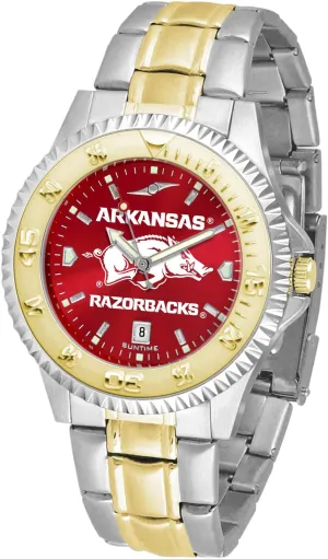 toy ravine Two-Tone Gold/Silver with Anochrome Dial SunTime Arkansas Razorbacks Men's Competitor Steel Watch 