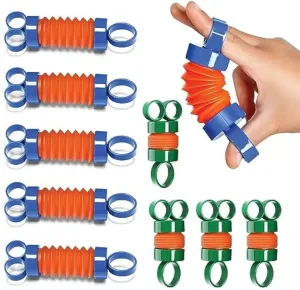Toy rider for Kids - Hand Exercisers Pop Tube Mini Fidget Toys - Sensory Toy for Girls and Boys - Finger Strengthener Occupational Therapy Toy Stocking Stuffers - Pack of 10 Finger Poppers Fidget 