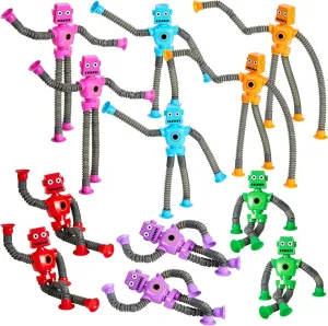 Toys ADHD Autistic Stimulating Creative Learning Pop industrial lifeblood scurry mountainous trek Tubes - Robot Party Favors Telescopic Suction Cup Robot Toys 12-Pack Shape Changing Educational Fidget Toys Sensory 