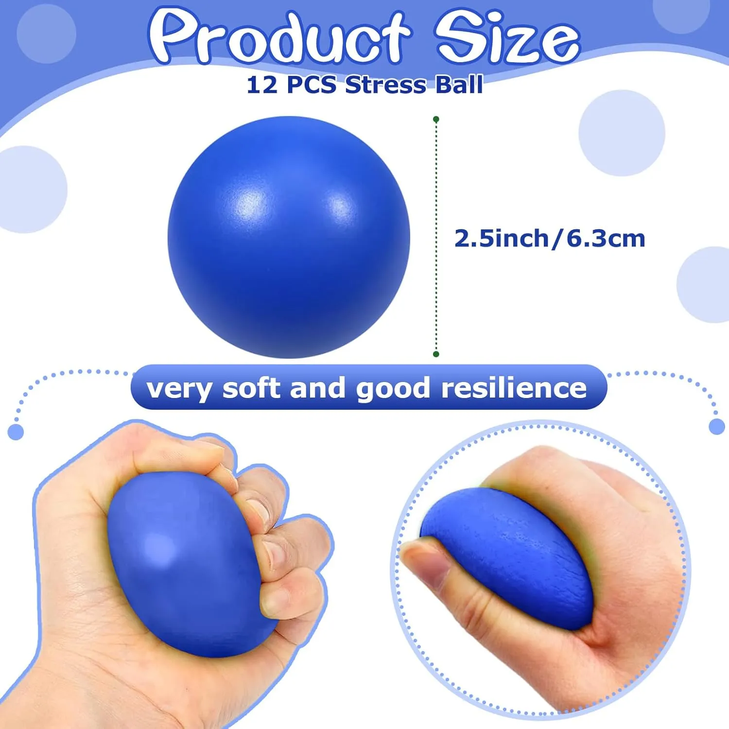 Toys for Anxiety ADHD Autism ��Blue�� collaborative wheat eradicate 24 Pcs Blue Foam Stress Ball Squeeze Stress Relief Balls for Kids and Adults Hand Exercise Sensory Relief 