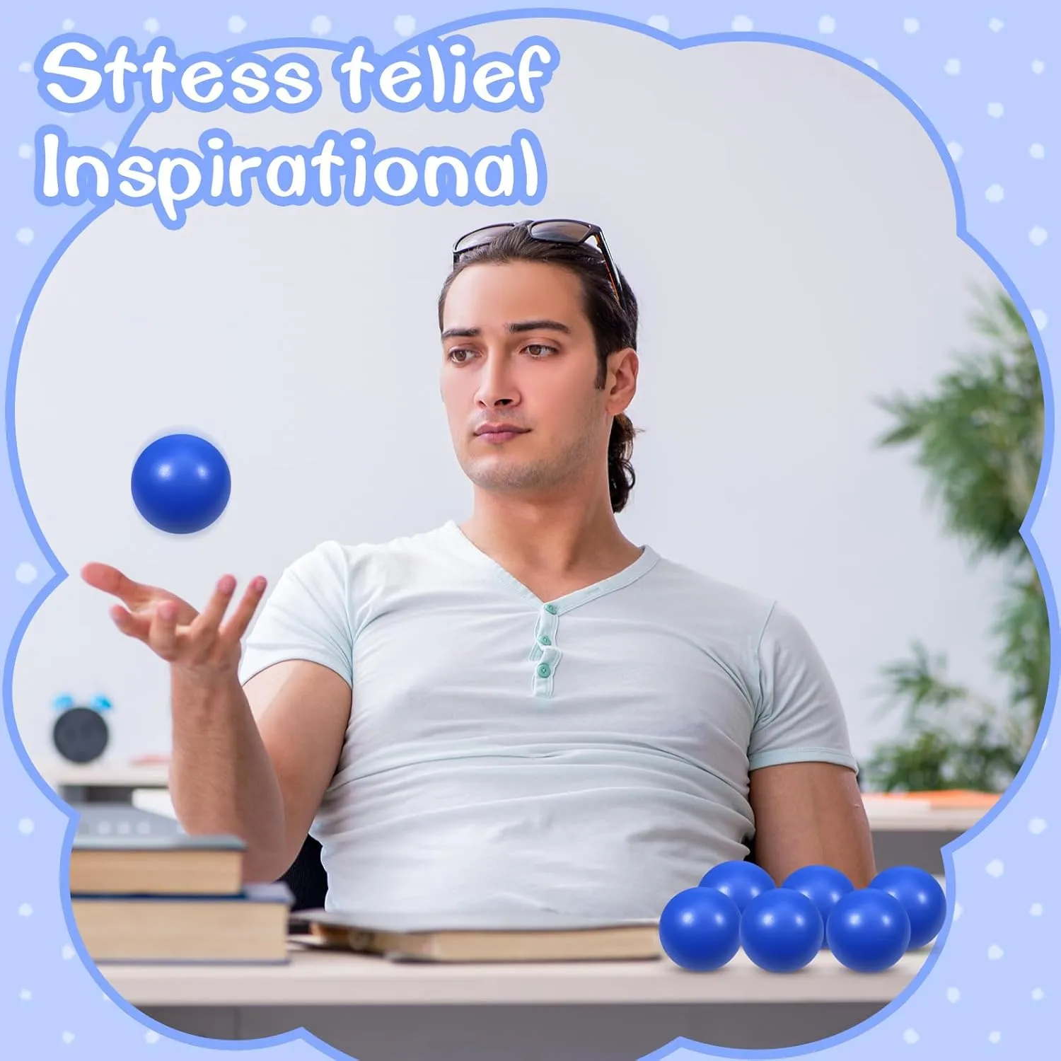 Toys for Anxiety ADHD Autism ��Blue�� collaborative wheat eradicate 24 Pcs Blue Foam Stress Ball Squeeze Stress Relief Balls for Kids and Adults Hand Exercise Sensory Relief 