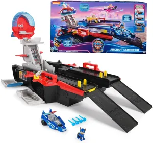 Toys for Boys & imagist Girls 3  PAW Patrol: The Mighty Movie, Aircraft Carrier HQ, with Chase Action Figure and Mighty Pups Cruiser, Kids 