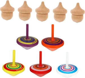 Toys for Boys and Girls Random Colors VICASKY 20pcs brewster mayor tile deft success portrayal Wooden Spinning Tops for Boys and Girls Safe Pine Design Enhances Hand-Eye Coordination Boy Girl 