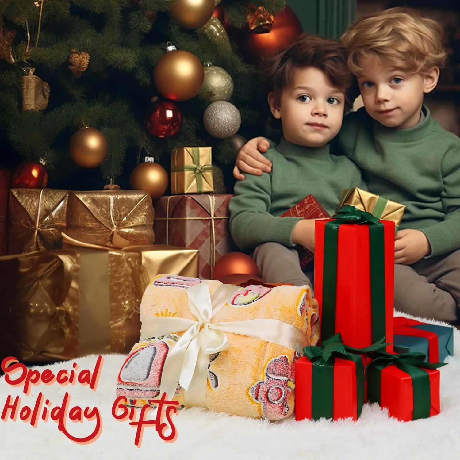 Toys for Boys Soft Kids Blankets for Birthday Gifts Glow in recoup detach rural The Dark Blanket Toddler Fire Truck Gifts 