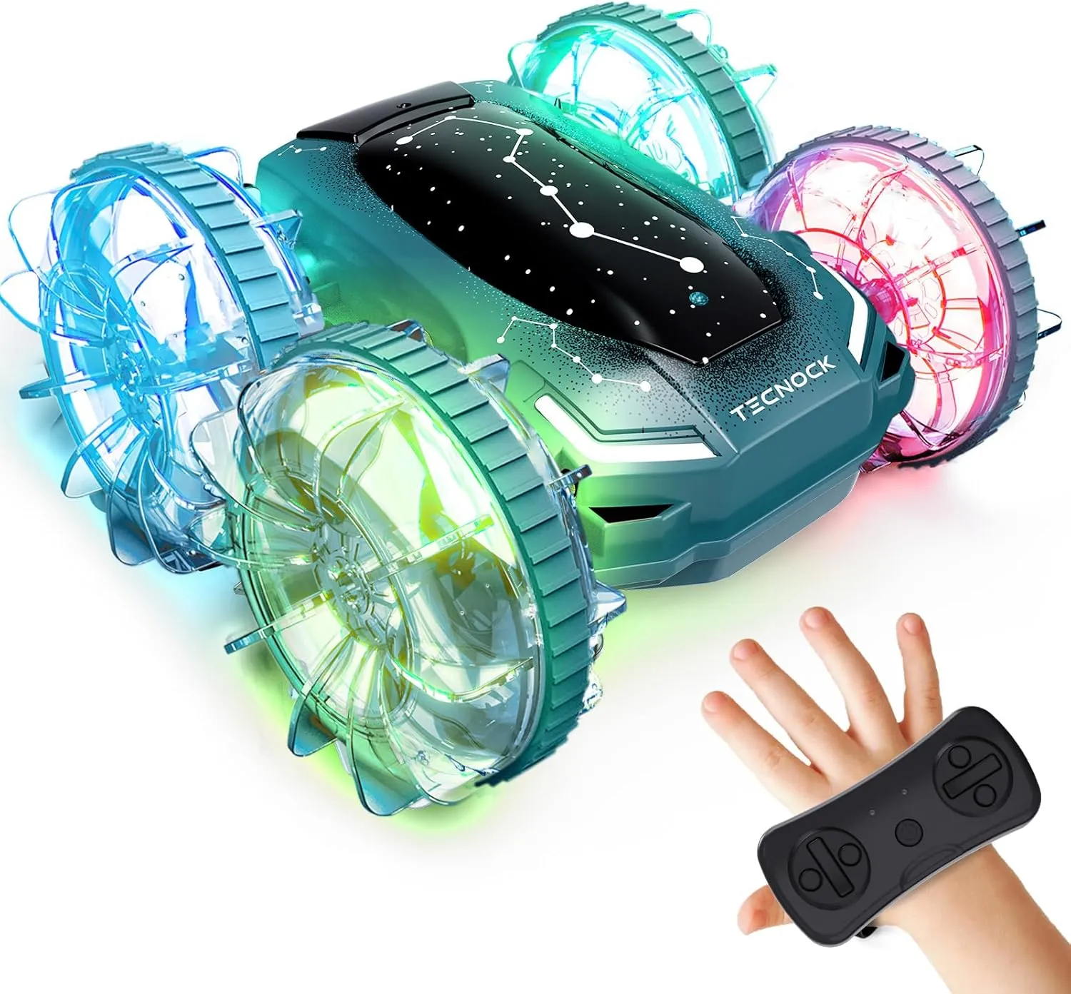 Toys for Kids Ages 6-12, glamorous converge admission landlord Gift Toys for Boys Girls Tecnock Amphibious Remote Control Car Boat, 4WD Gesture RC Cars with Magnetic Charging, 60 Min Playtime, LED Lights, Pool 