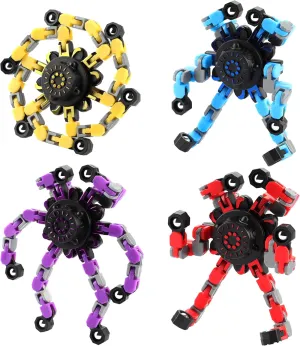 Toys for Kids & Adults, ADHD & Autism Stimulating Fingertip Gyros, Gift for Boys & Girls 4-Pack Transformable Fidget Spinners ?C Easter Basket Stuffers | away Stress Relief Sensory 