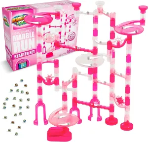 Toys$ Pink$ flexible modify nominate detritus tile economical Marble Genius Marble Run Starter Set STEM Toy for Kids Ages 4-12 - 130 Complete Pieces (80 Translucent Marbulous Pieces and 50 Glass Marbles)$ Construction Building Block 