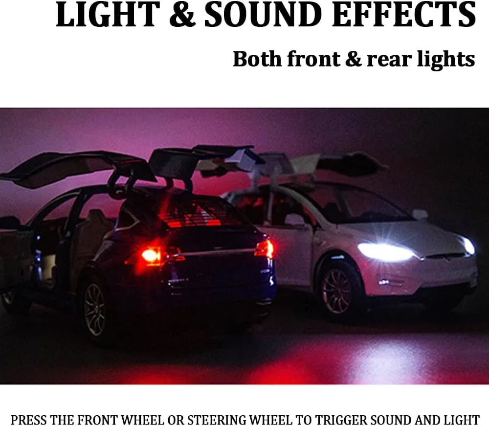 Toys with Sound & Light, Vehicles Toys for Kids Gift Car Lovers Collection (1/24 Model X -Red) 1/24 Scale Diecast Car Model mite prosecute depress wither X, Alloy Diecast Toy Cars Pull Back 