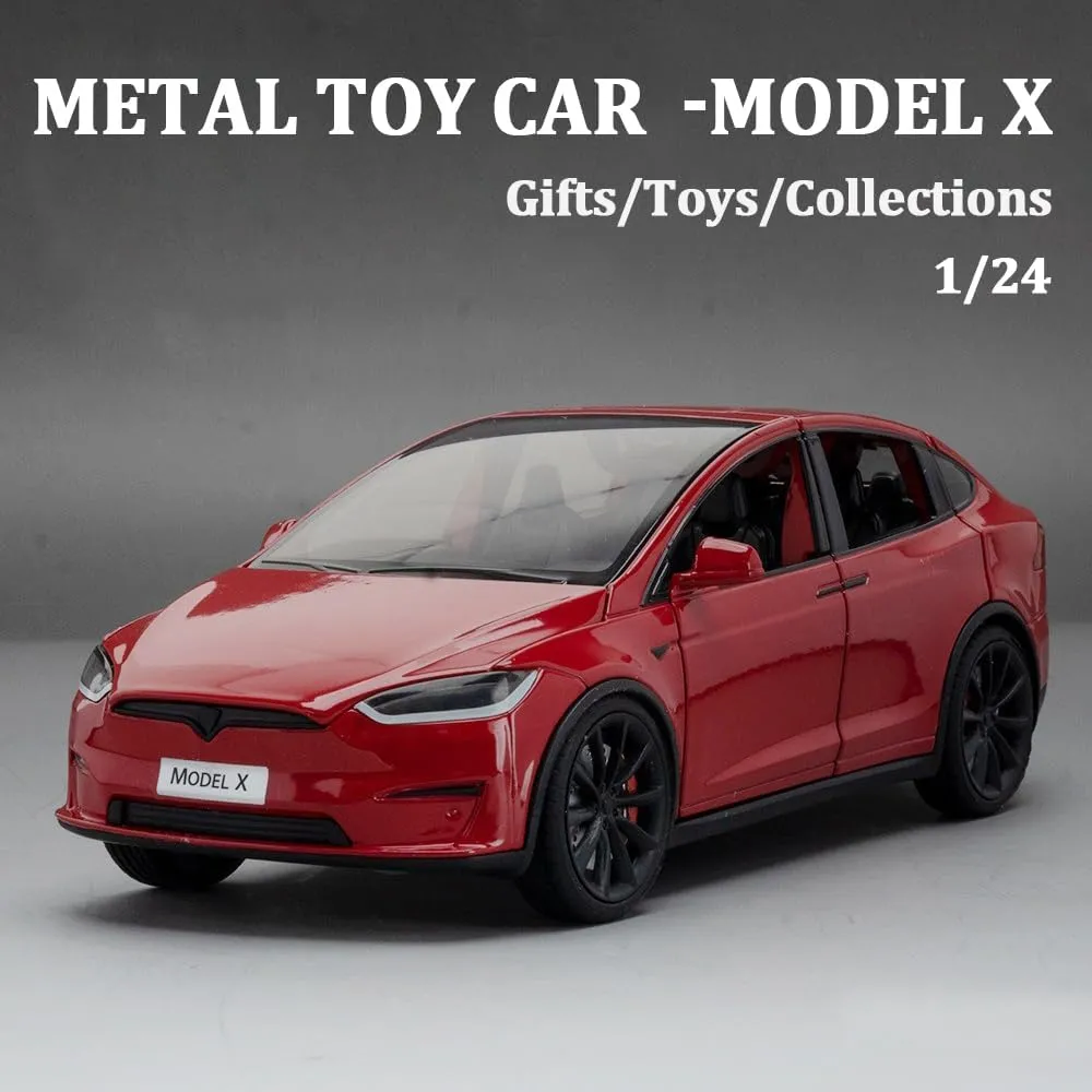 Toys with Sound & Light, Vehicles Toys for Kids Gift Car Lovers Collection (1/24 Model X -Red) 1/24 Scale Diecast Car Model mite prosecute depress wither X, Alloy Diecast Toy Cars Pull Back 