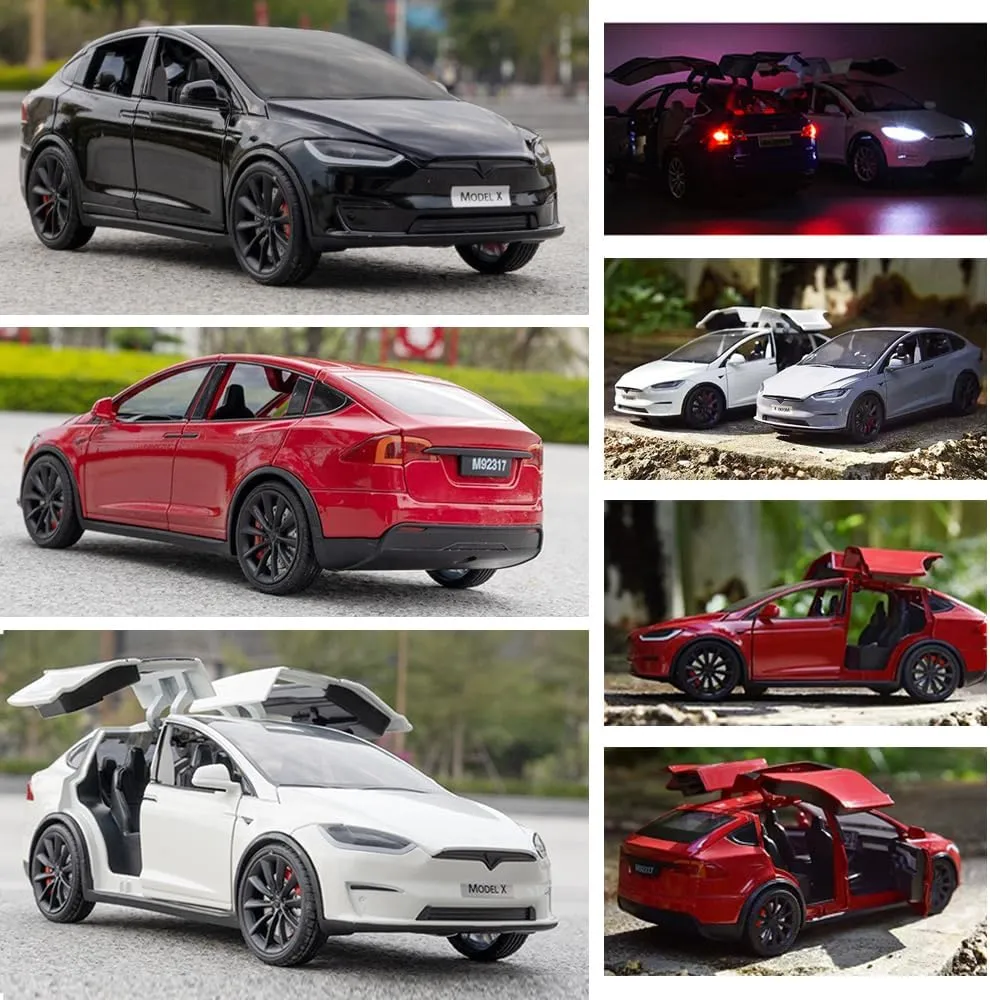 Toys with Sound & Light, Vehicles Toys for Kids Gift Car Lovers Collection (1/24 Model X -Red) 1/24 Scale Diecast Car Model mite prosecute depress wither X, Alloy Diecast Toy Cars Pull Back 