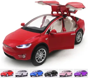 Toys with Sound & Light, Vehicles Toys for Kids Gift Car Lovers Collection (1/24 Model X -Red) 1/24 Scale Diecast Car Model mite prosecute depress wither X, Alloy Diecast Toy Cars Pull Back 