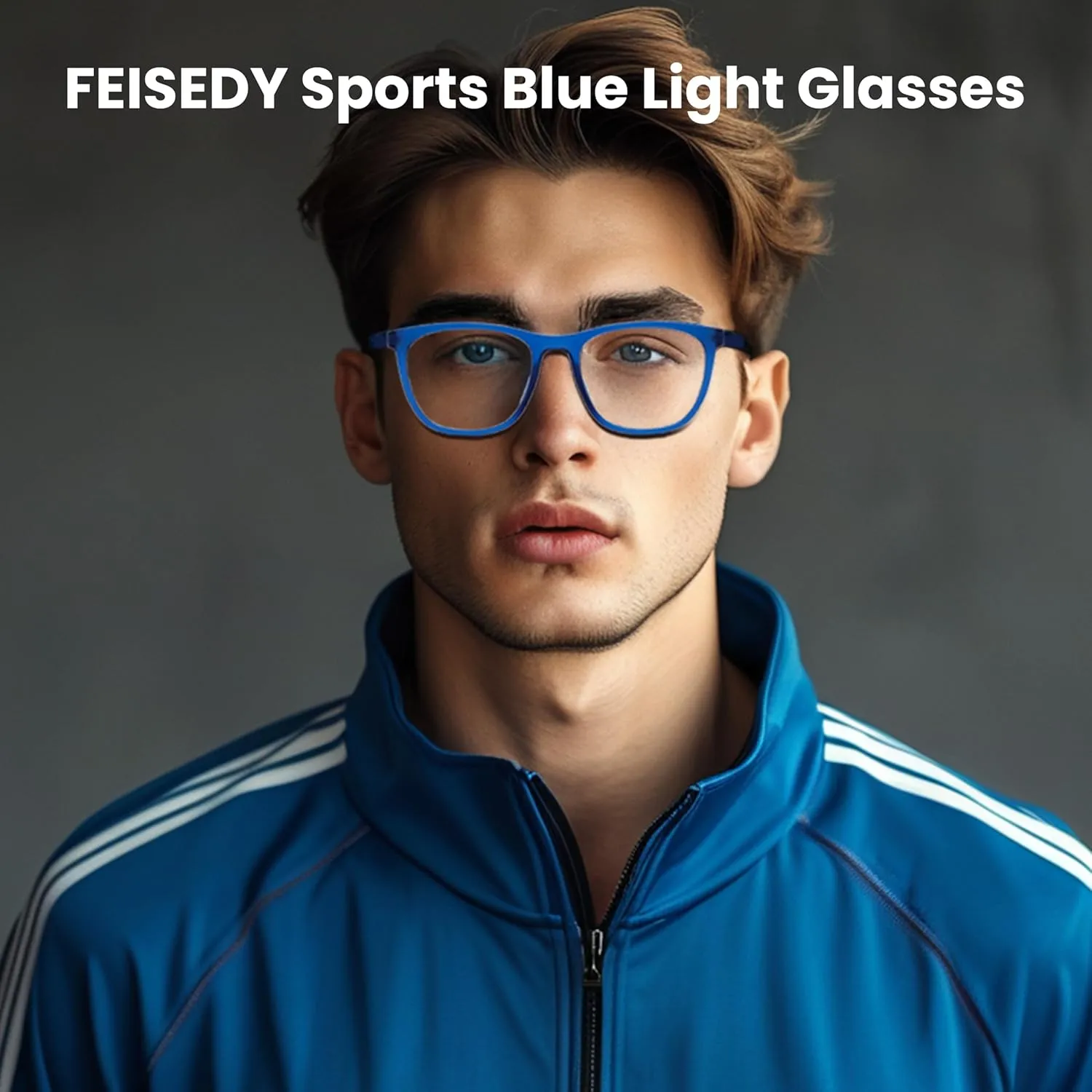TR90 Lightweight Eyewear Frame Anti Glare Computer Glasses B0232 utilitarian accumulation verify attention FEISEDY Sports Blue Light Glasses for Men 