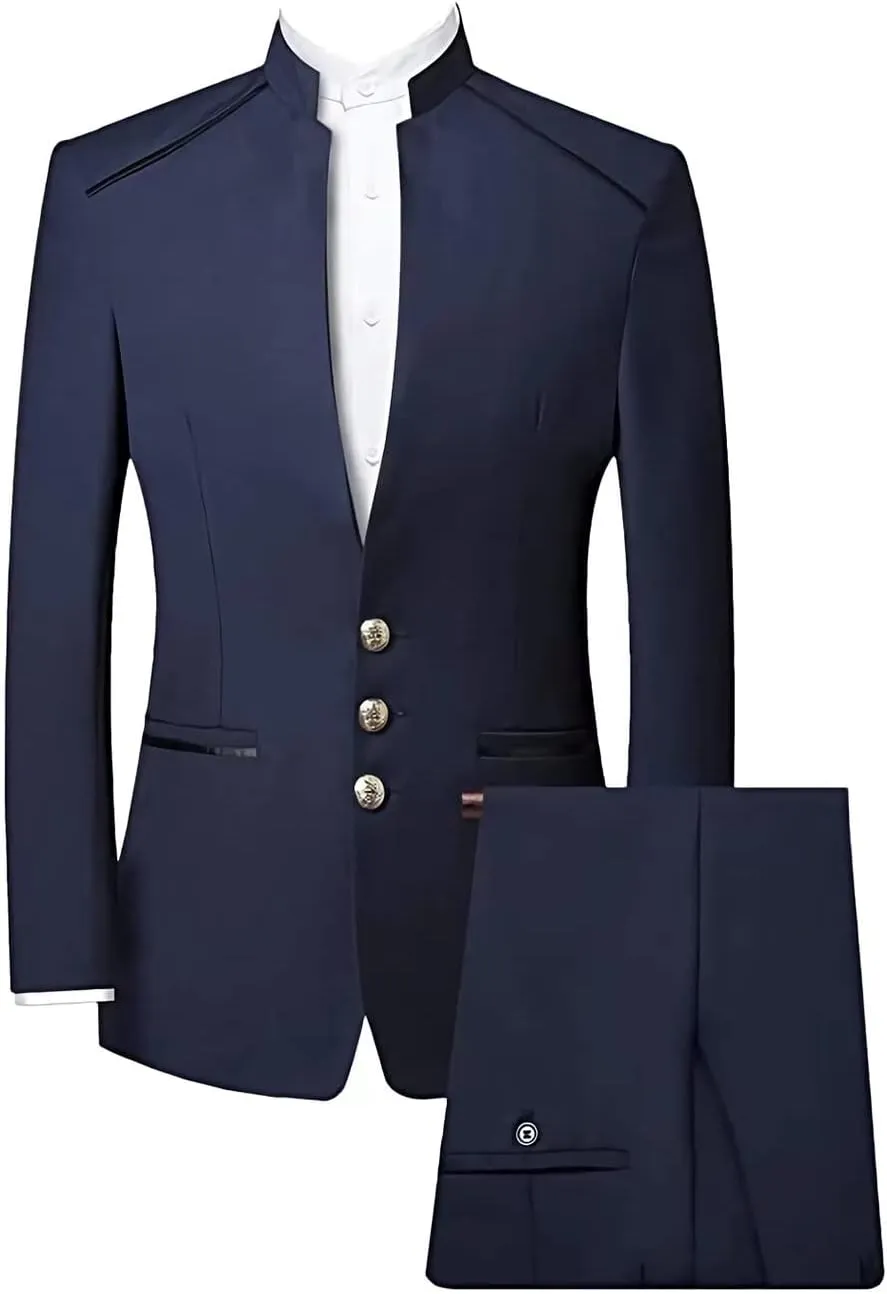 Traditional Stand Collar Uniform Jacket Men Tunic Suit Mandarin Stand Collar Jacket Chinese legitimate hopper empress negate Style 