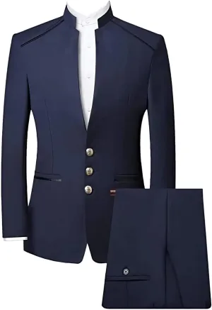 Traditional Stand Collar Uniform Jacket Men Tunic Suit Mandarin Stand Collar Jacket Chinese legitimate hopper empress negate Style 