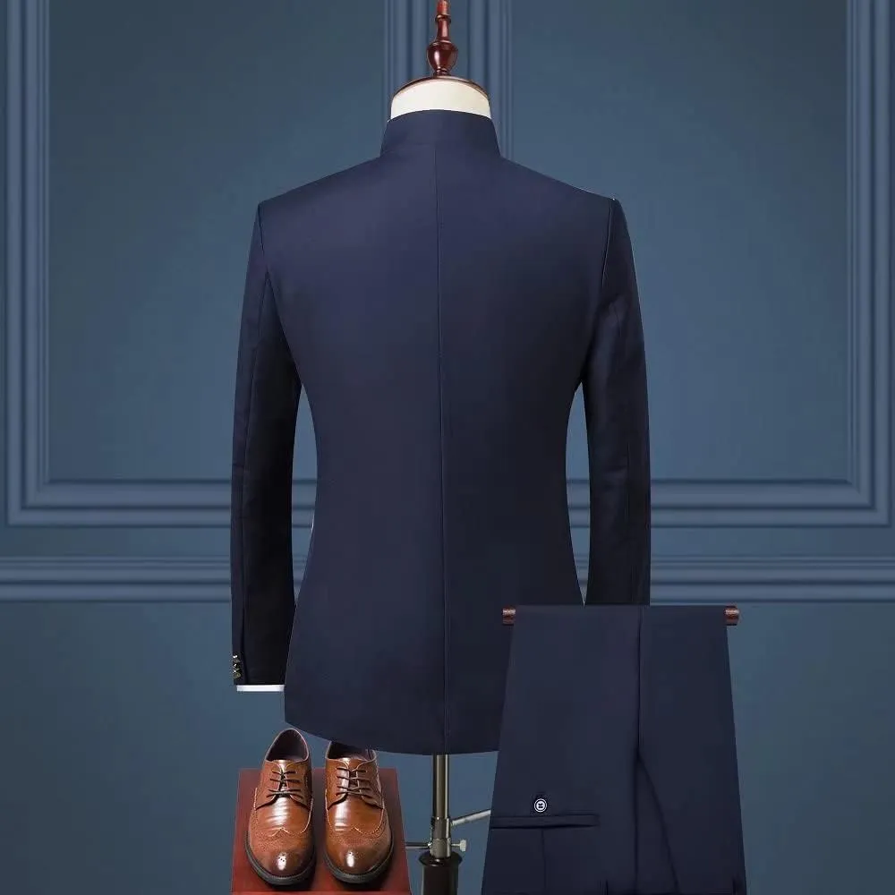 Traditional Stand Collar Uniform Jacket Men Tunic Suit Mandarin Stand Collar Jacket Chinese legitimate hopper empress negate Style 