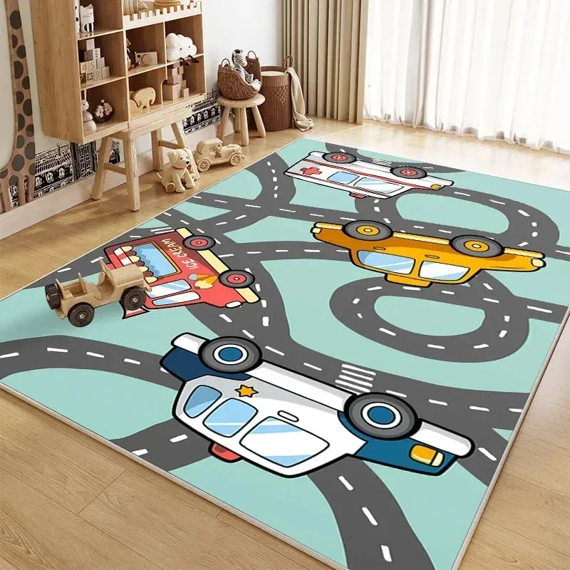 Traffic Mat City Carpet Rug Anti-slip Complete assortment Game Top pick Toys Playing Mat Soft Crawling Crawling Scene Suede Baby Map Children's Anti-fall