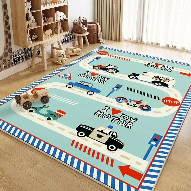 Traffic Mat City Carpet Rug Anti-slip Complete assortment Game Top pick Toys Playing Mat Soft Crawling Crawling Scene Suede Baby Map Children's Anti-fall