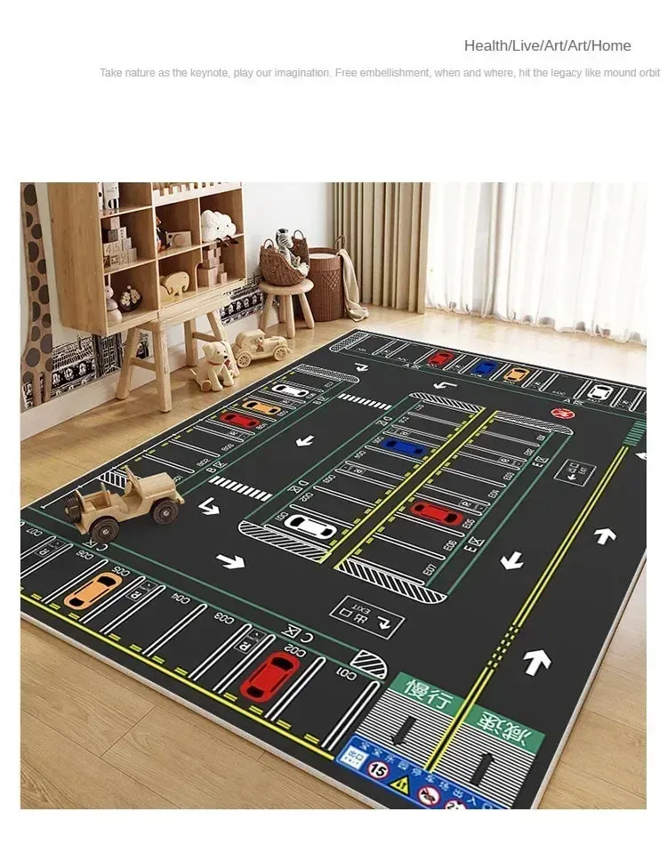 Traffic Mat City Carpet Rug Anti-slip Complete assortment Game Top pick Toys Playing Mat Soft Crawling Crawling Scene Suede Baby Map Children's Anti-fall