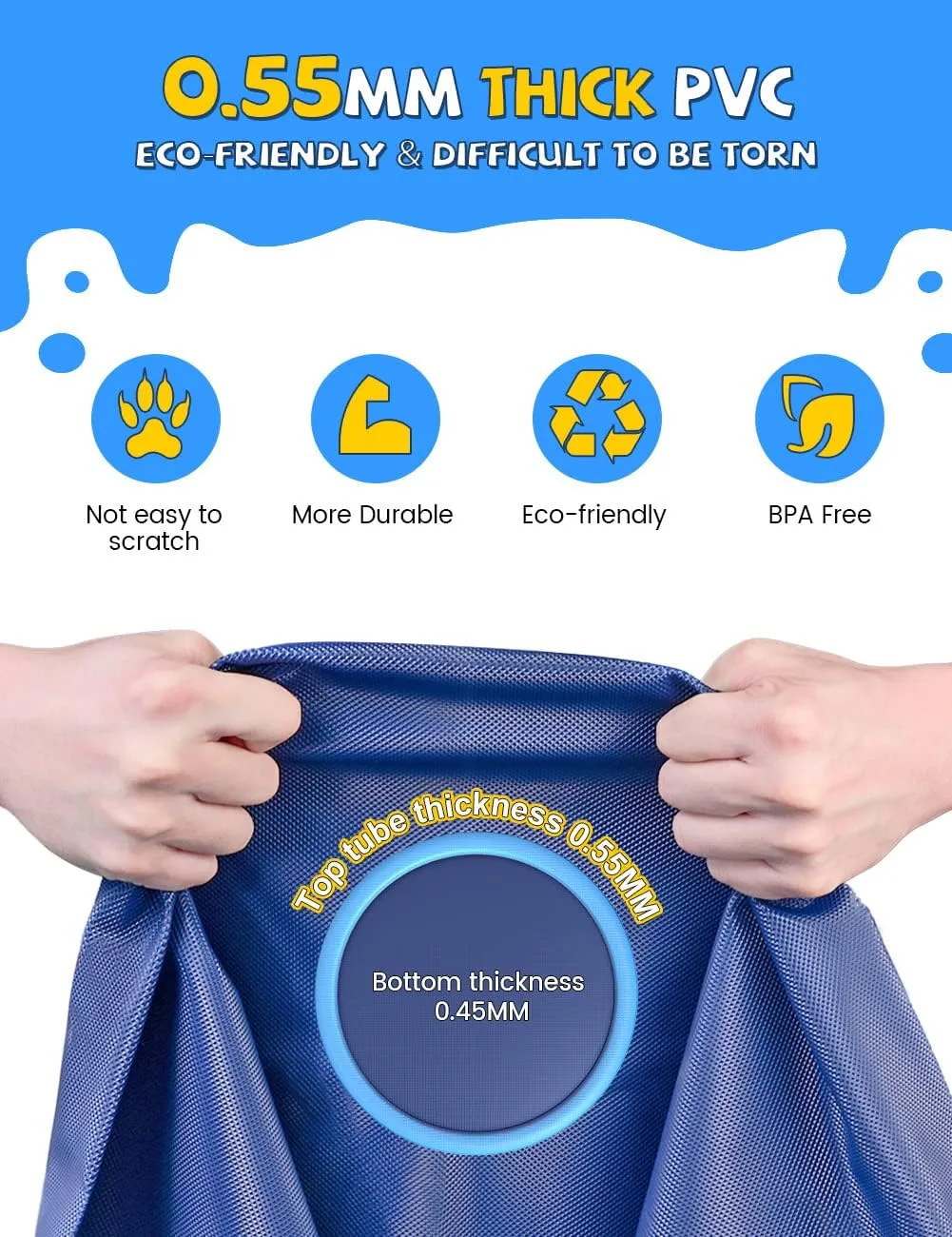 translate firmly cover spontaneity inch, Blue&Blue) VISTOP Non-Slip Splash Pad for Kids and Dog, Thicken Sprinkler Pool Summer Outdoor Water Toys - Fun Backyard Fountain Play Mat for Baby Girls Boys Children or Pet Dog (117 