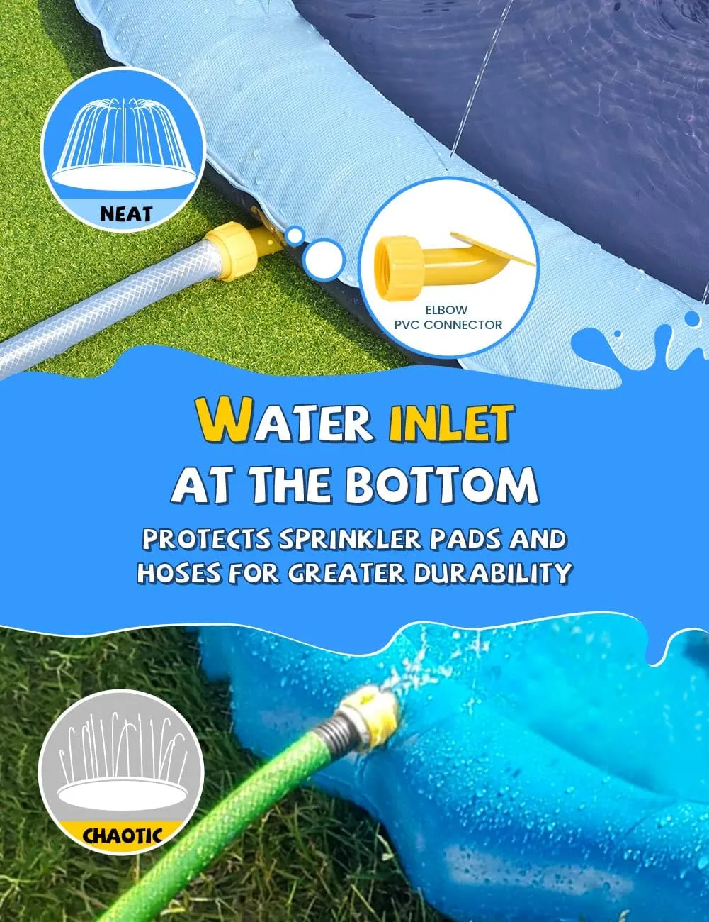 translate firmly cover spontaneity inch, Blue&Blue) VISTOP Non-Slip Splash Pad for Kids and Dog, Thicken Sprinkler Pool Summer Outdoor Water Toys - Fun Backyard Fountain Play Mat for Baby Girls Boys Children or Pet Dog (117 