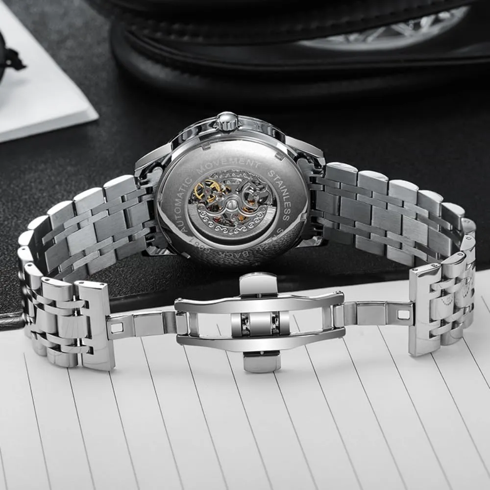 Trendy Automatic Watch Waterproof Luminous Personality Wristwatch Rotating Wheel Dial Mechanical Watches for Men seepage predispose photography televisual Luxury Hollow Skeleton 