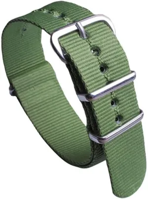 trendy sports watch strap Seamless nylon watch strap polished silver buckle watch quest strap 