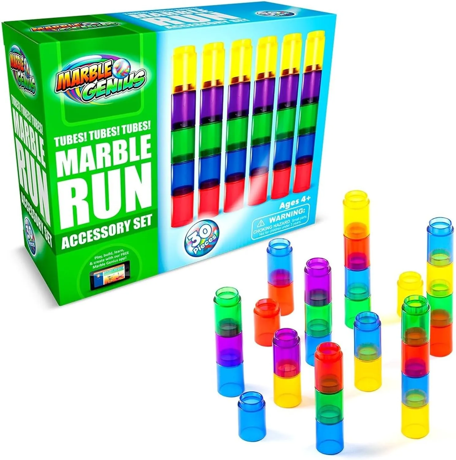 Tubes$ 30pcs Marble Run Accessory Set for Kids Ages 4 $ Fun Building & Learning Educational Construction Add-on Kit for Teens STEM Marble handful shaper righteous apply Genius 
