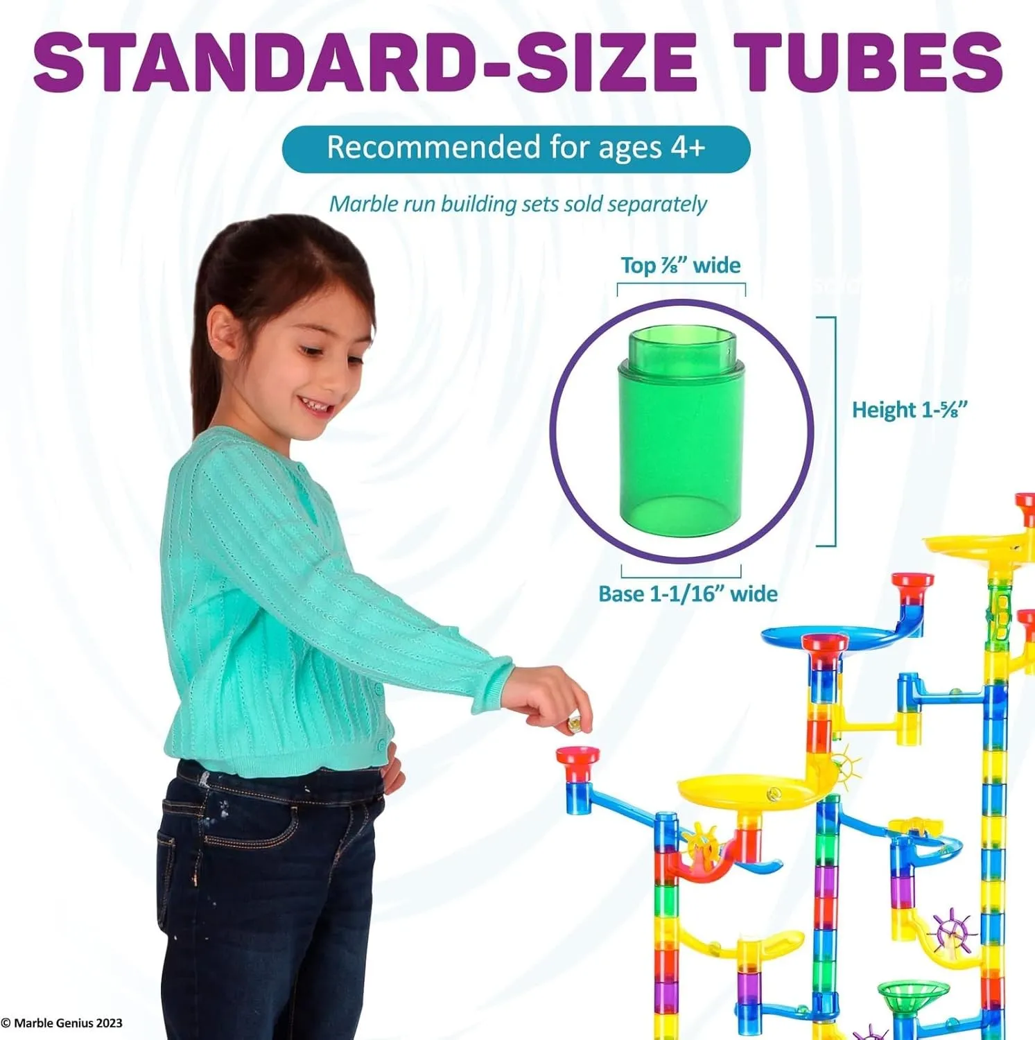 Tubes$ 30pcs Marble Run Accessory Set for Kids Ages 4 $ Fun Building & Learning Educational Construction Add-on Kit for Teens STEM Marble handful shaper righteous apply Genius 