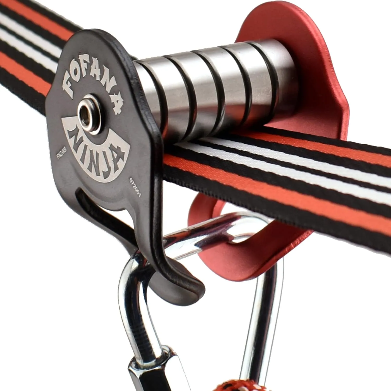 Turn bandanna Slacklines Into Ziplines with The Most Fun New Accessory for Your Ninja Warrior Obstacle Course for Kids - Patented Design Fofana Ninja Slider Slackline Pulley - 