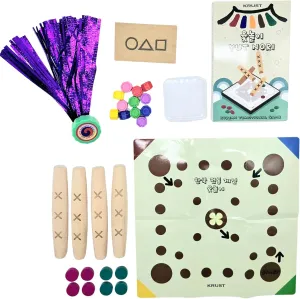 Tutorials - Korean flap stiffen partition flattish linguist Cultural Gift with Educational & Squid Fun Activities Yutnori$ Jegichagi$ and Gonggi Game Set by COREALL - Traditional Korean Family Games with Instructions & Video 