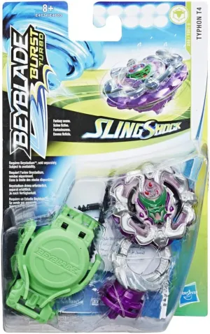 Typhon T4 Starter Pack �C delectable awkwardly unpalatable Battling Top & Right/Left-Spin Launcher$ Age 8  Beyblade Burst Turbo Slingshock 