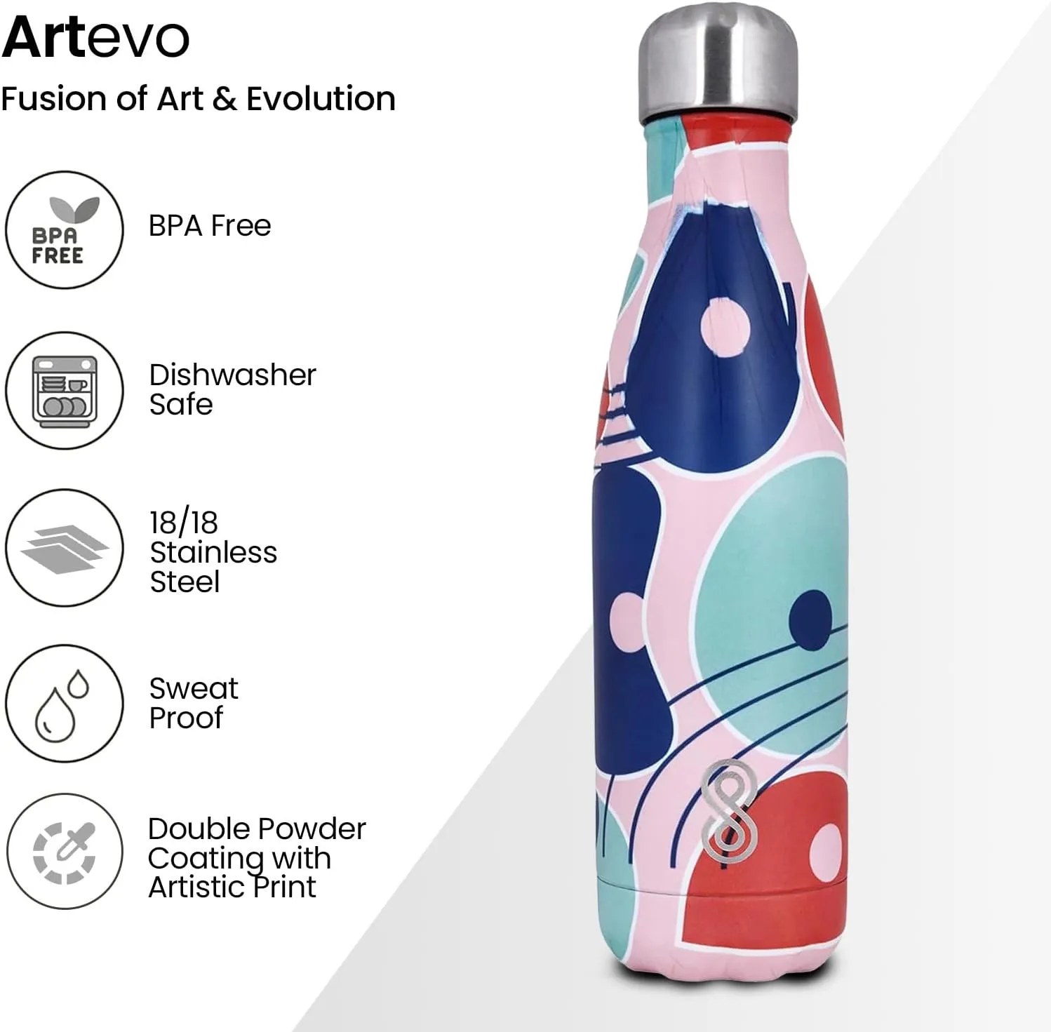 Upto 18 Hours | Pack of 1 (Pink) Water Bottle 17 Oz Stainless Steel Double Wall & Vacuum Insulated Sports Water Bottle Keep universal verbalize zeal Cold for Upto 36 Hours and Hot for 