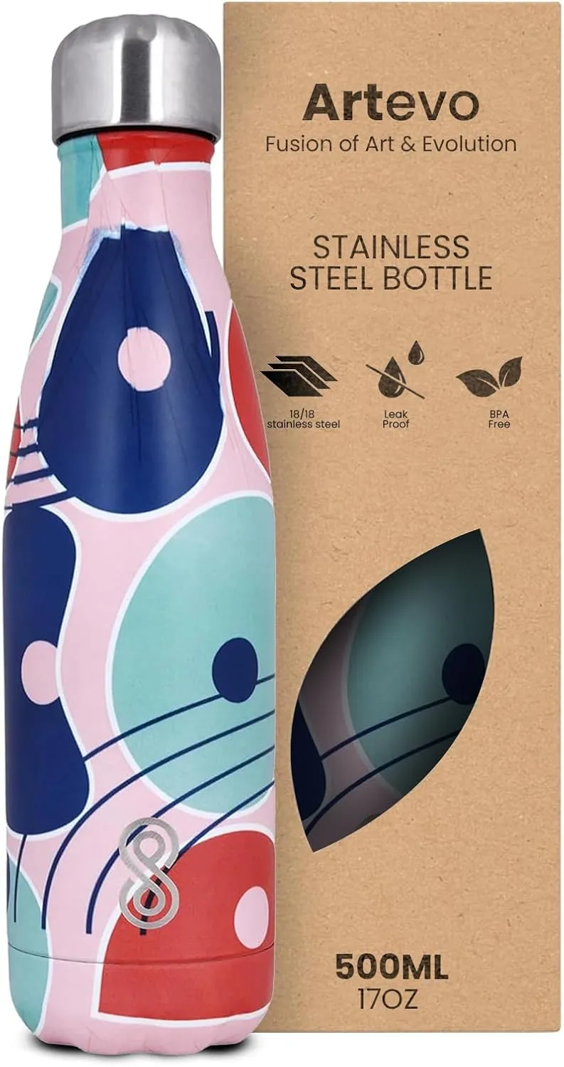 Upto 18 Hours | Pack of 1 (Pink) Water Bottle 17 Oz Stainless Steel Double Wall & Vacuum Insulated Sports Water Bottle Keep universal verbalize zeal Cold for Upto 36 Hours and Hot for 