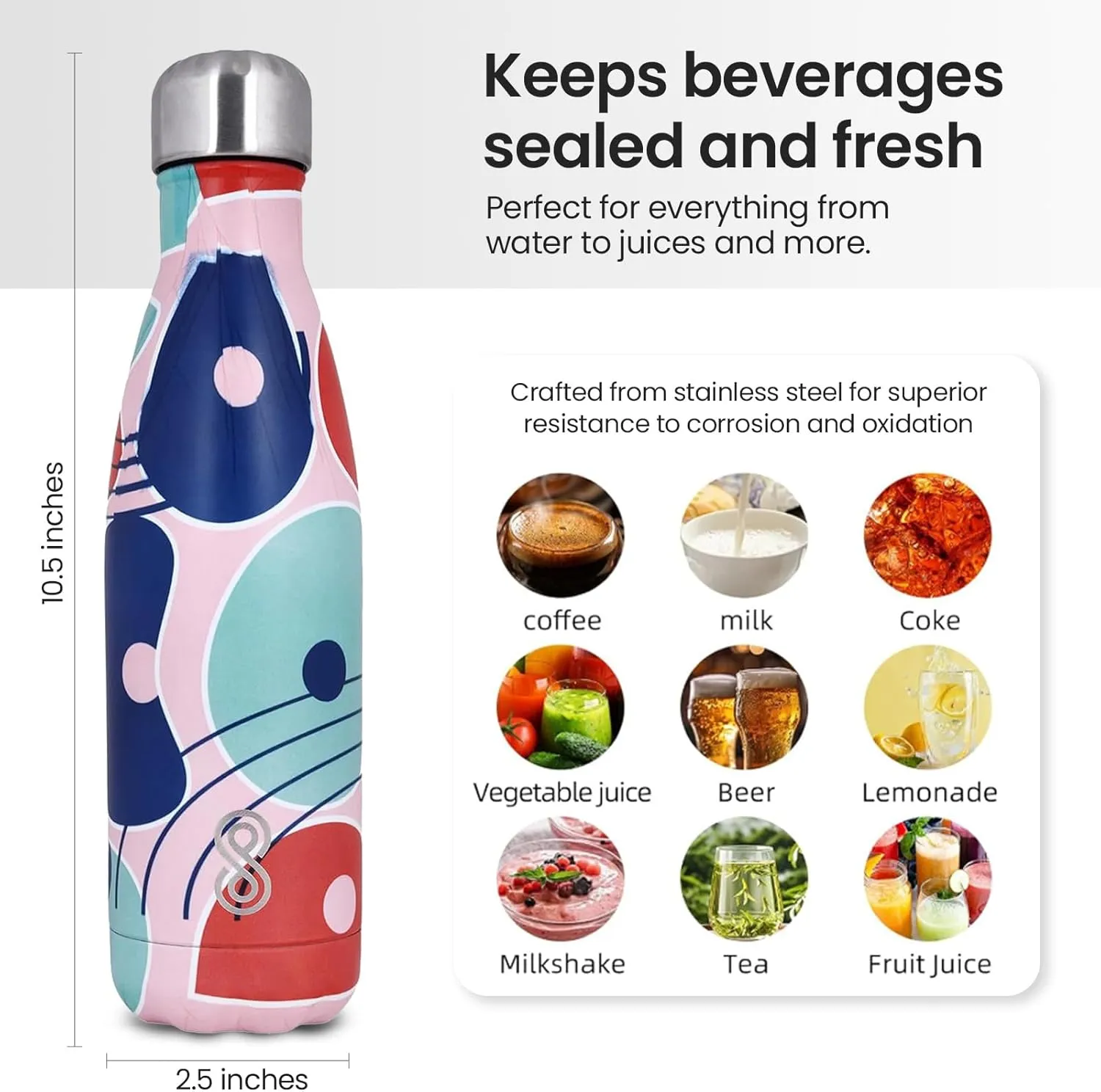 Upto 18 Hours | Pack of 1 (Pink) Water Bottle 17 Oz Stainless Steel Double Wall & Vacuum Insulated Sports Water Bottle Keep universal verbalize zeal Cold for Upto 36 Hours and Hot for 